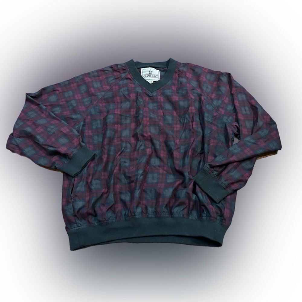 Vintage Grand Slam Plaid Golf Windbreaker Pullover